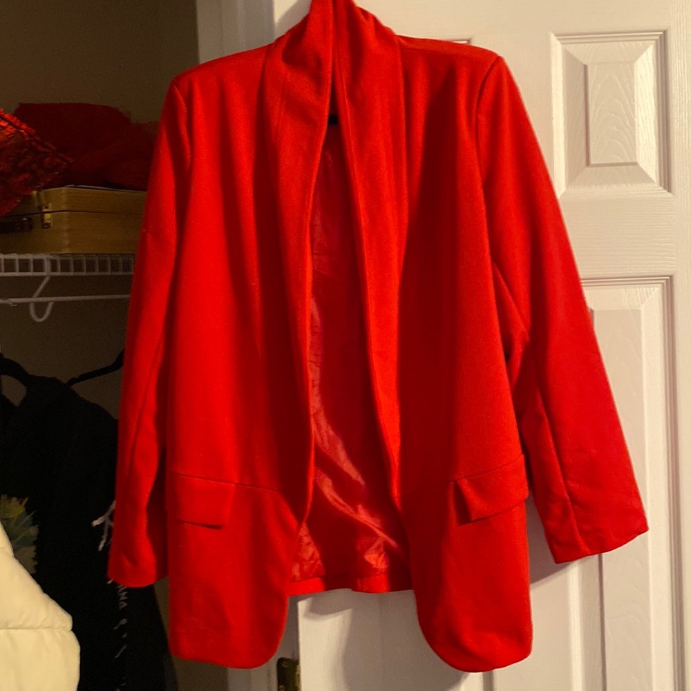 Red boohoo blazer